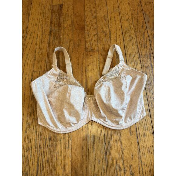 Elomi Kim Bra Womens 38J Beige Cafe Au Lait Underwire Unlined Lace EL4340CAL - Picture 1 of 9